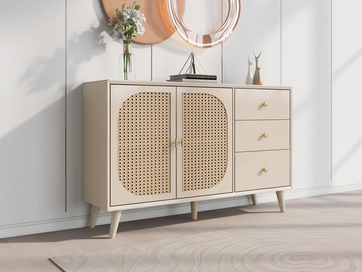 SIDEBOARD Cremefarben 120/40/82 cm - Creme, Holzwerkstoff (40/82.5/120cm) - Urban Meuble