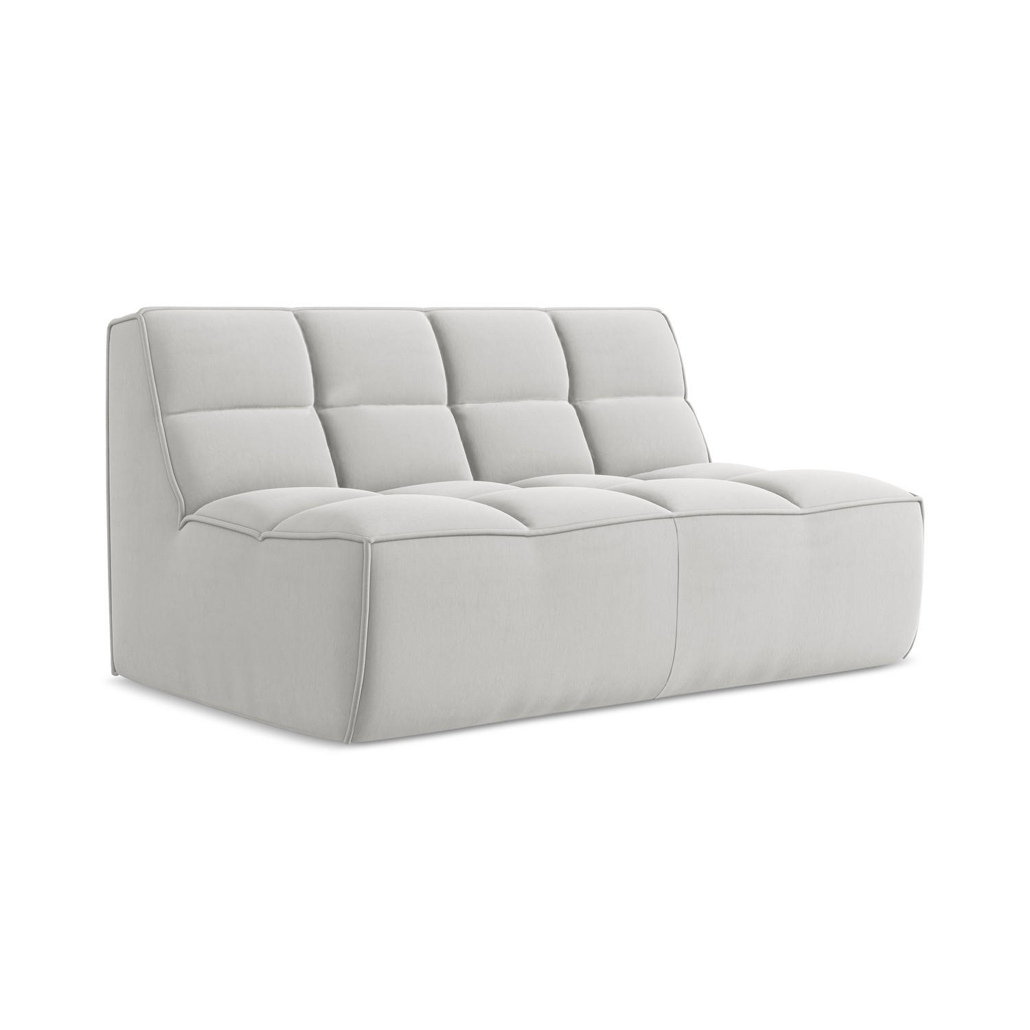 2-SITZER-SOFA Samt Stoff Grau - Silberfarben/Schwarz, Kunststoff/Textil (160/75/93cm) - LaMiaSofa