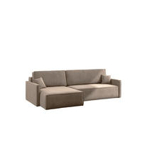 SCHLAFSOFA Carlos L-Form, Ecksofa Mit Bettkasten Und Schlaffunktion Stoff Salvador Rechts Dunkelbeige - Sandfarben, Holz/Textil (250/83/142cm) - Kaiser Möbel