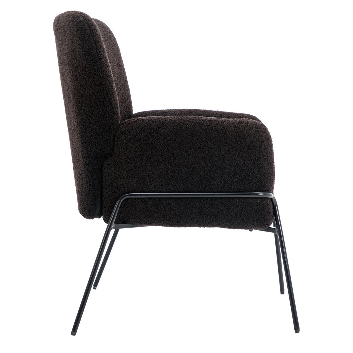 LOUNGESESSEL FREIA Teddy Schwarz - Schwarz, Textil (66/92/64cm) - SVITA