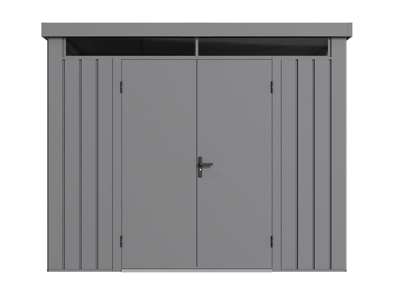 SCHREBERGARTENHAUS - 275 cm x 211 cm - metall - grau Merano - Grau, Metall (275/211/211cm) - Vente-Unique