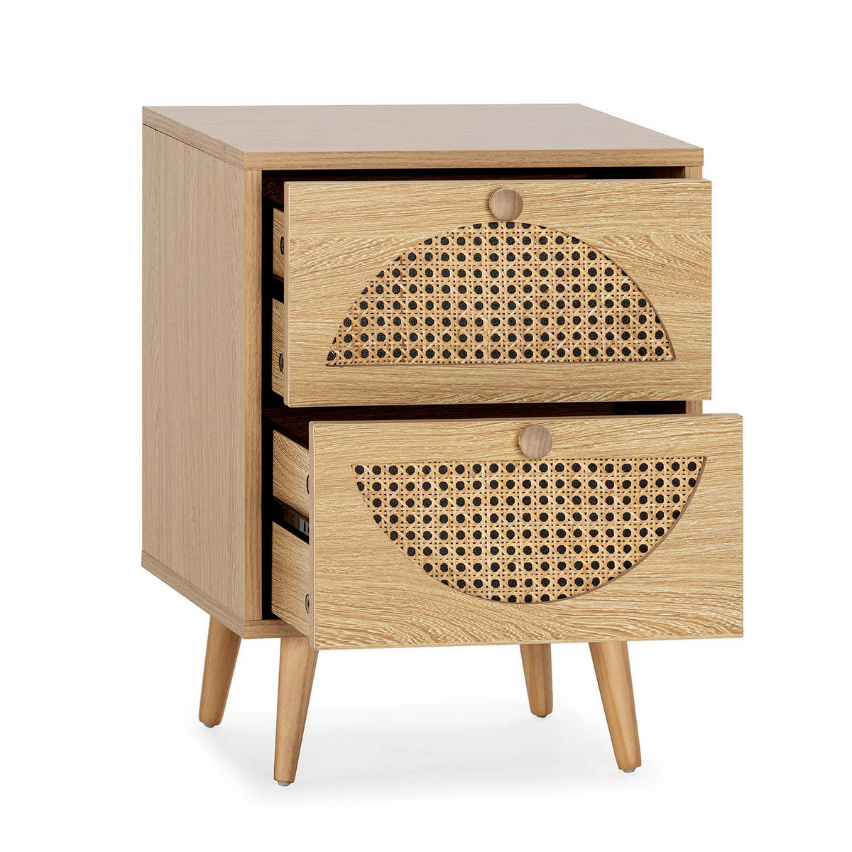 NACHTTISCH Luna 2 Schubladen, eichefarben - Honigeiche, Holz/Holzwerkstoff (40/53/35cm) - VS Venta-stock