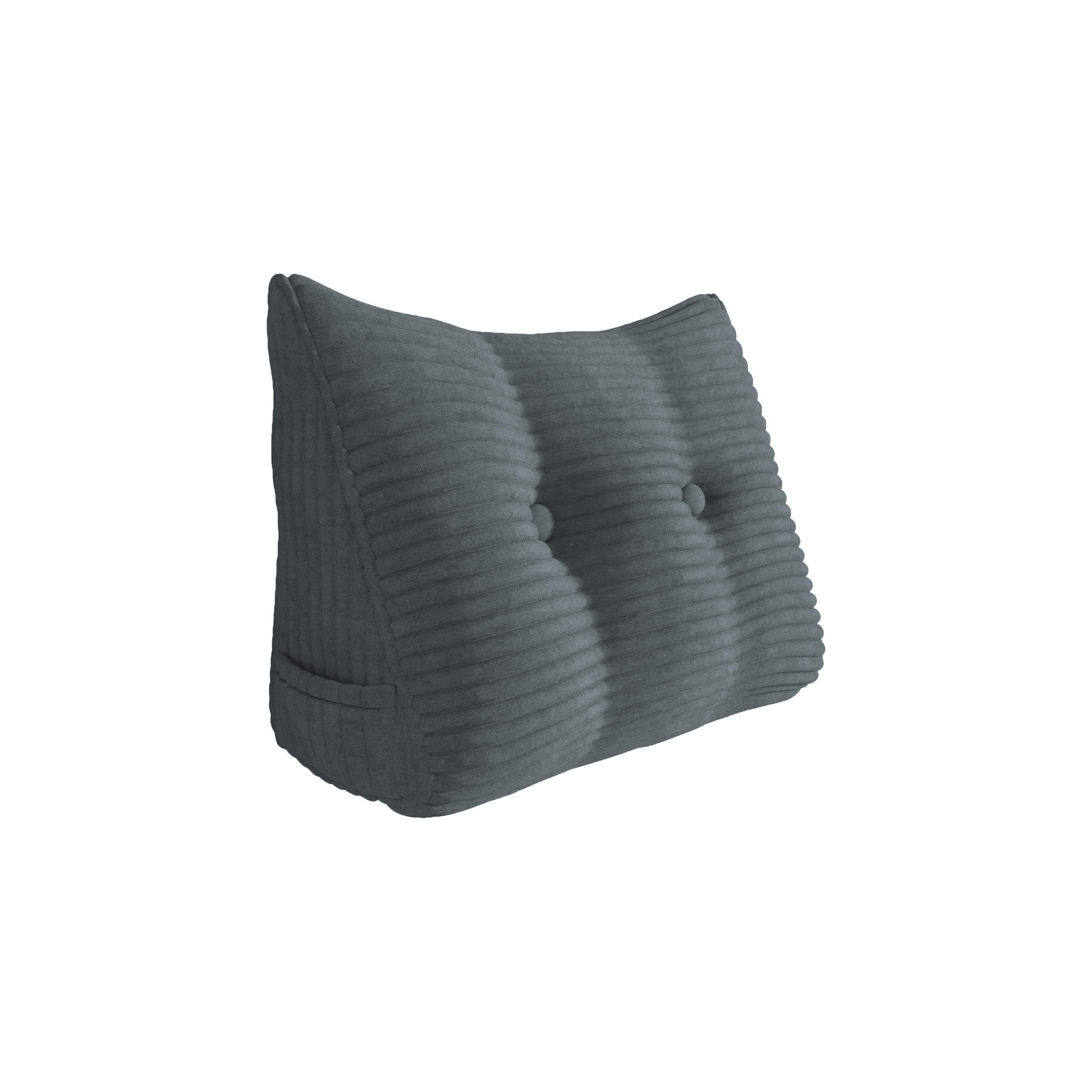 LESEKISSEN für Bett Kord Grau 60 cm - Grau, Textil (50/60cm) - Vercart