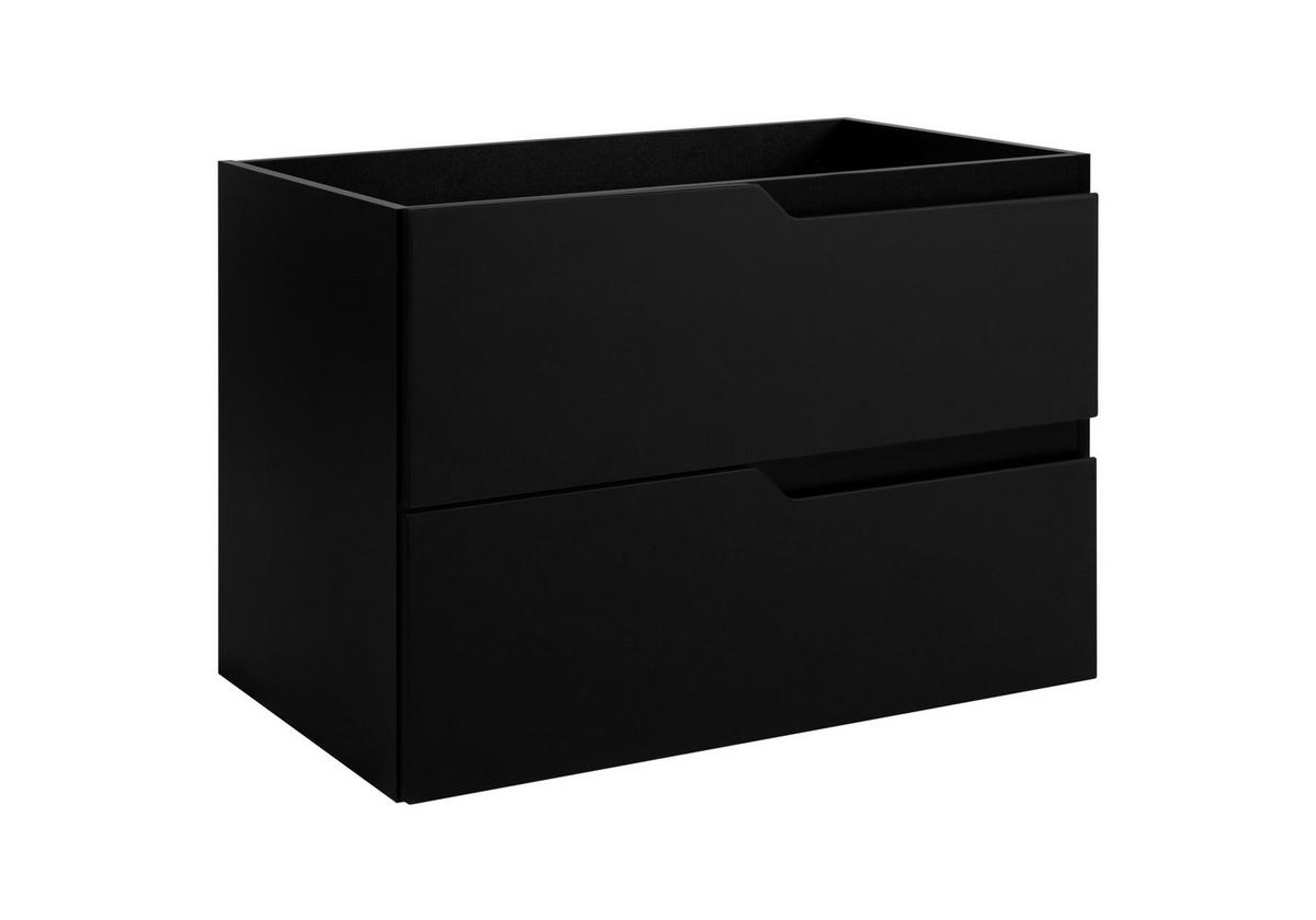 BADEZIMMERSCHRANK: Schwarz, 180 (2 x 80 + 20) x 46 x 58 cm - Schwarz, Holzwerkstoff (180/58/46cm) - 3XE LIVING