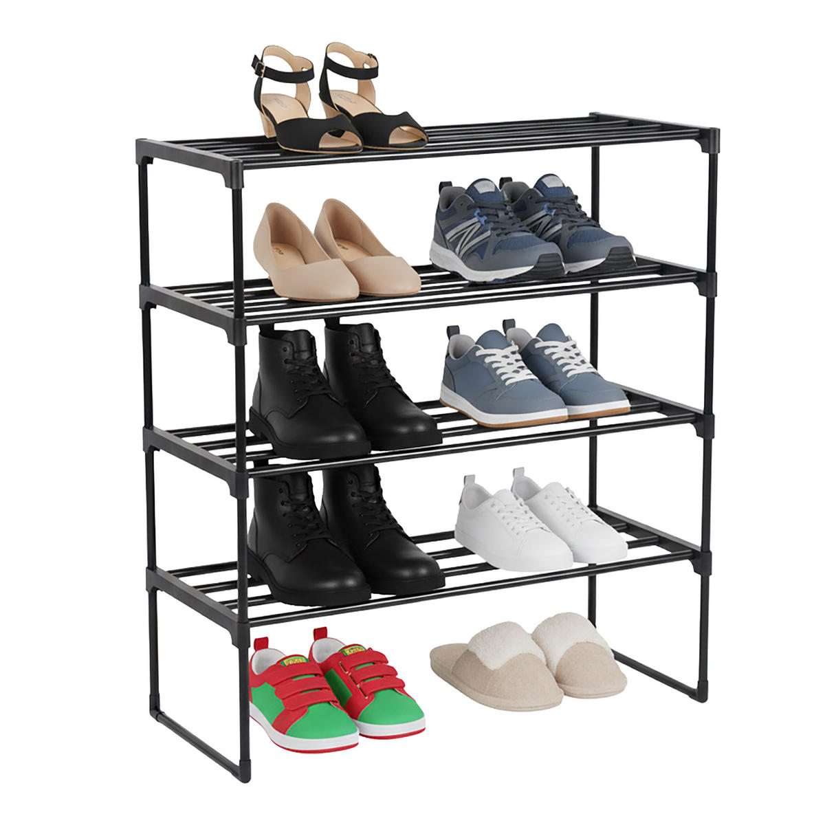 BOTNÍK - černá, kov/plast (68/72/30cm) - Relaxdays