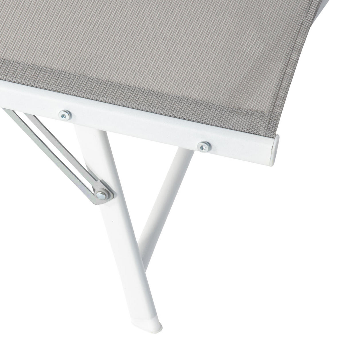 SONNENLIEGEN Sicilia Grau und Weiß 2er-Set - Grau, Kunststoff (54/87.5/182cm) - Happy Garden