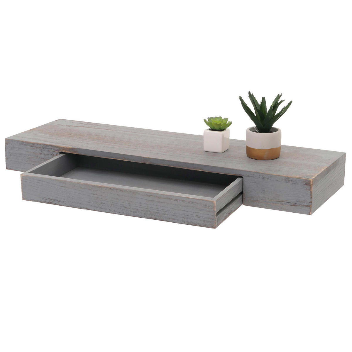 WANDREGAL SCHUBLADE Grau - Grau, Holz (80/8/25cm) - MCW