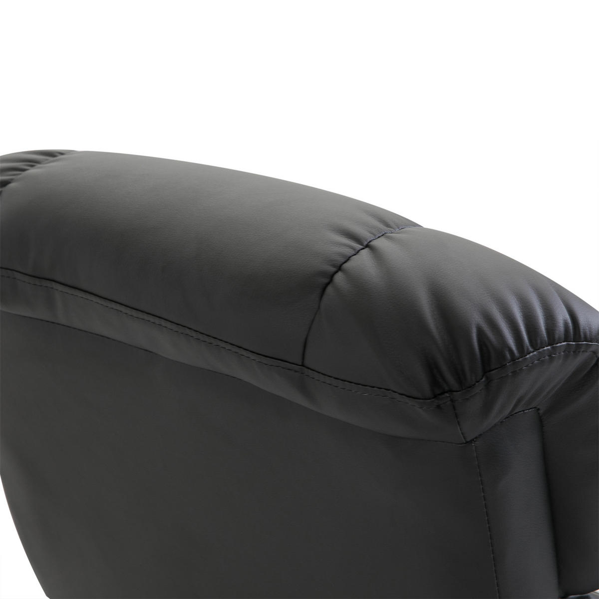MASSAGESESSEL mit Fußhocker, Relaxsessel, Elektrischer Fernsehsessel, Kunstleder - Schwarz, Leder (80/102/76cm) - HOMCOM