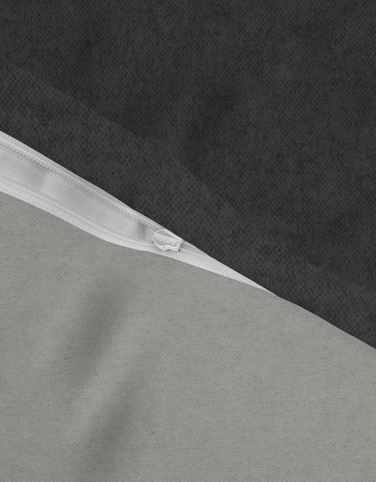 BETTWÄSCHE-GARNITUR Premium Biber Melange UNI titanium, 155x200 cm + 80x80 cm - Titanfarben, Textil (155/200cm) - biberna