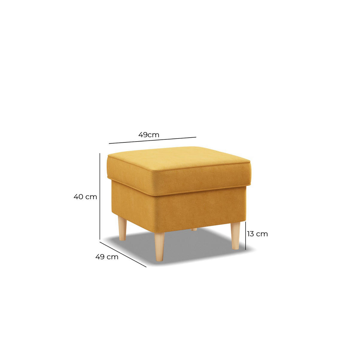 FUSSHOCKER FÜR SESSEL VELO, Gelb - Gelb, Textil (49/40/49cm)