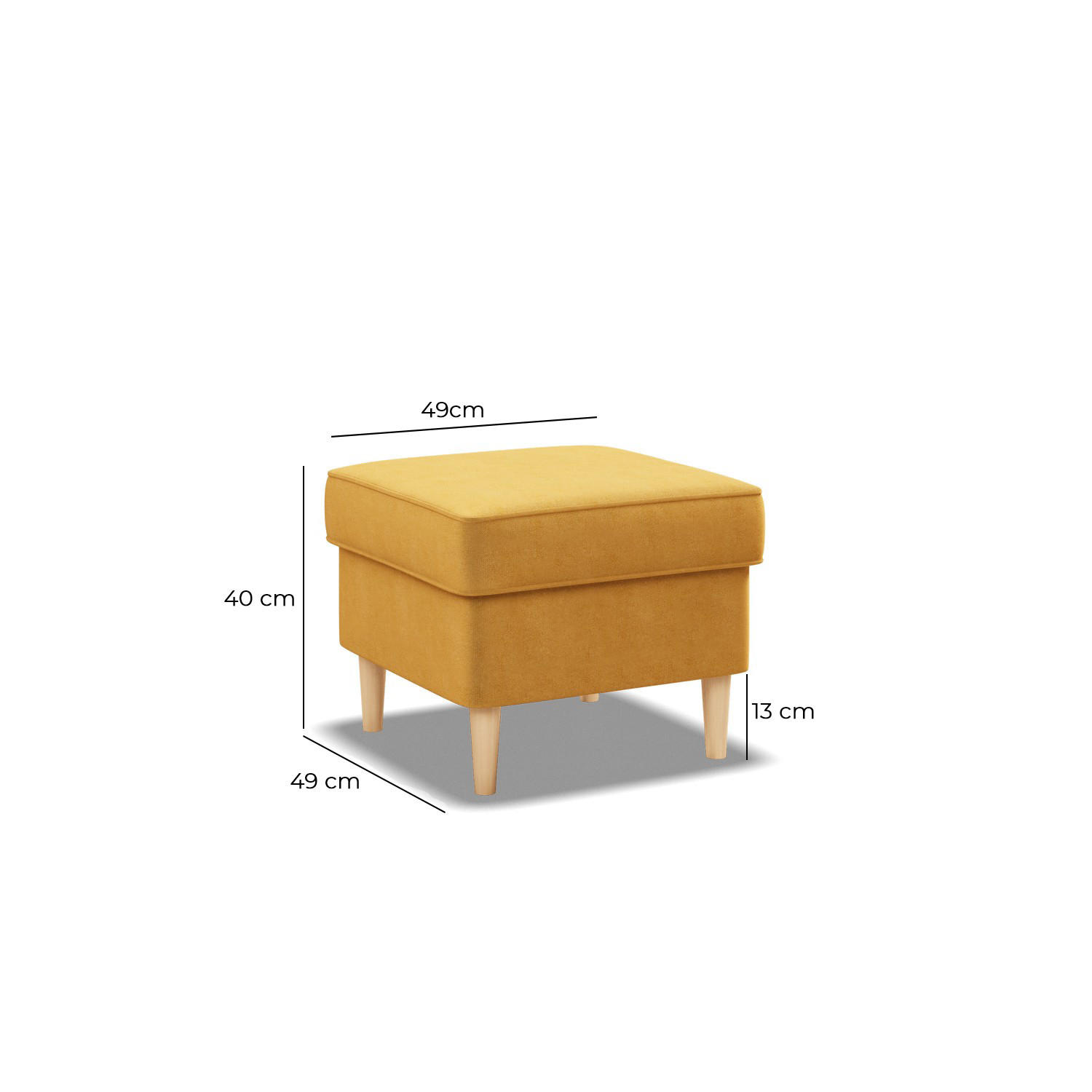 Thumbnail - Fusshocker, Gelb, Textil, 49x40x49 cm, Wohnzimmer, Hocker, Sitzhocker