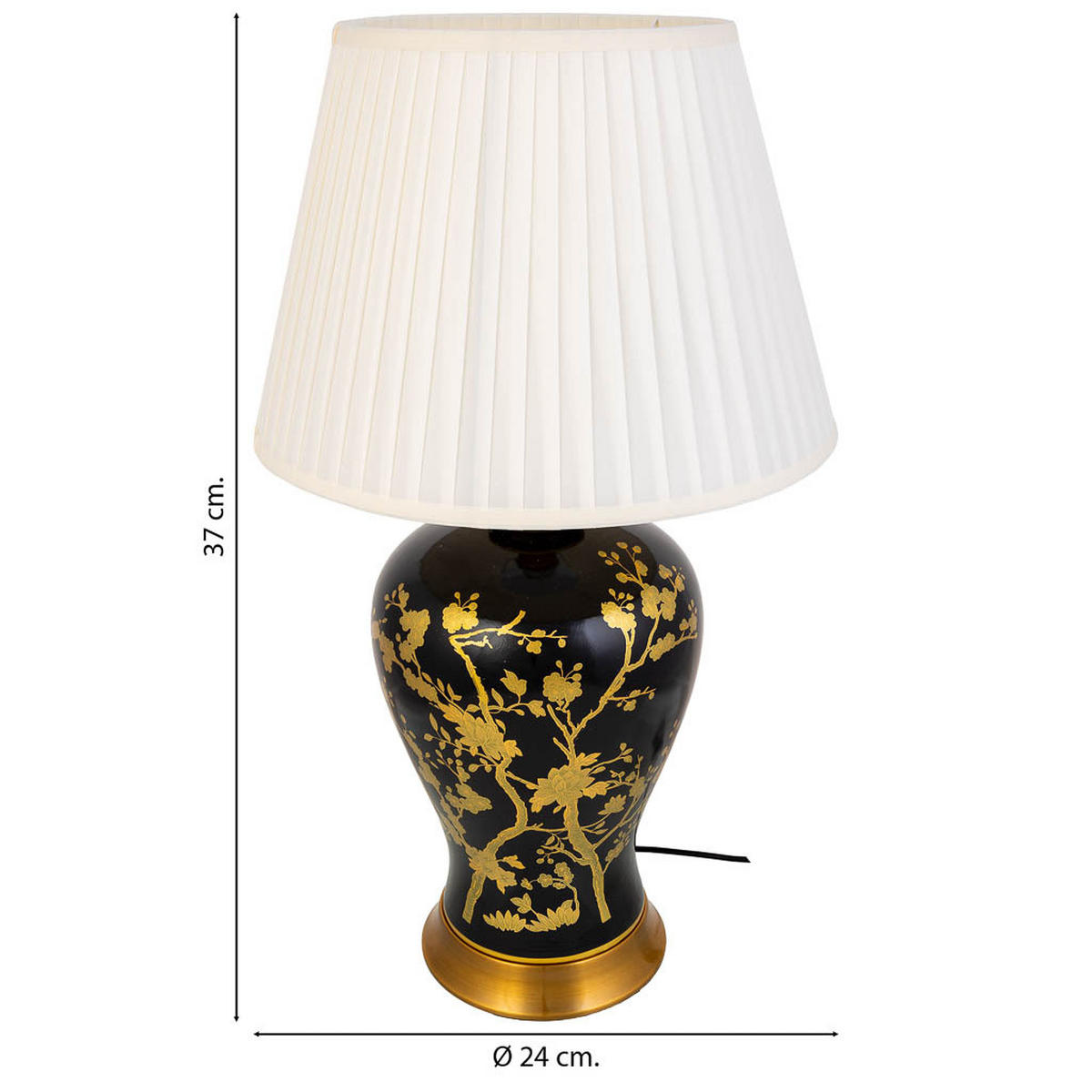 LAMPE, schwarz, 24x37cm - Schwarz, Keramik (24/24/37cm) - Wanderlust