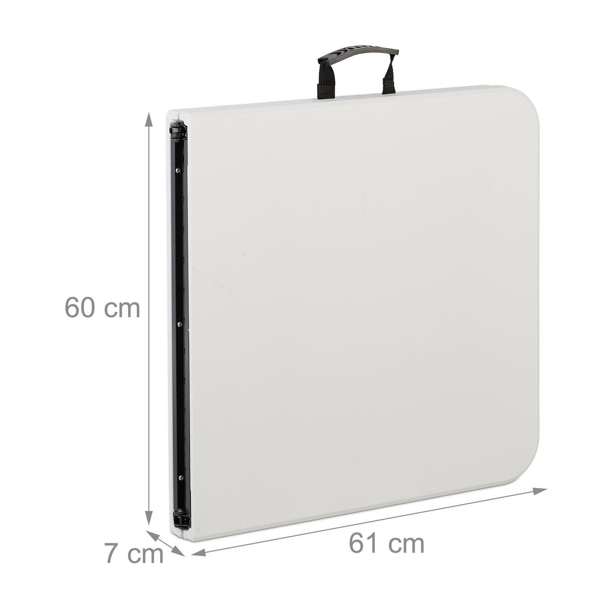 CAMPINGTISCH - Weiß, Kunststoff/Metall (60/120/53.5cm) - Relaxdays