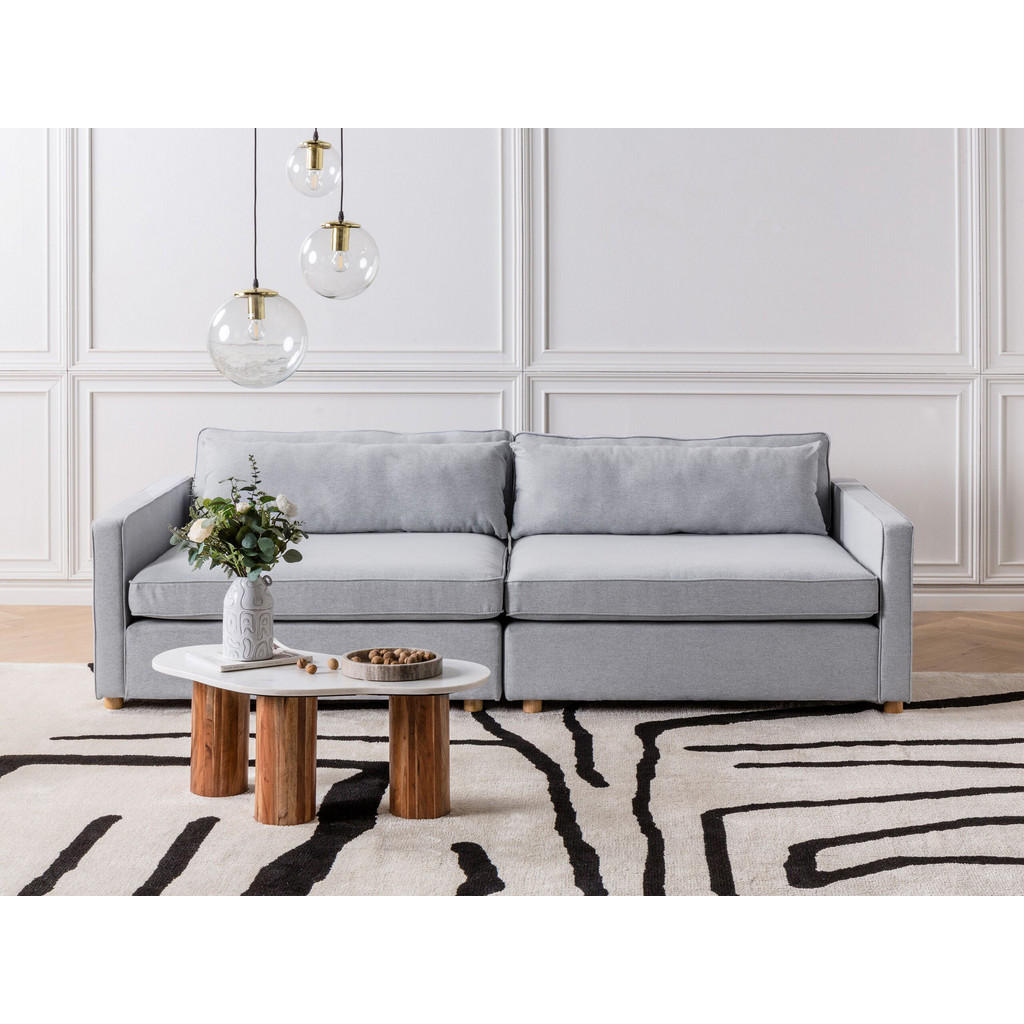 Thumbnail - Beliani 3-Sitzer-Sofa, Grau, Hellbraun, Textil, 250x80x125 cm, Wohnzimmer, Sofas & Couches, Sofas, 3-Sitzer Sofas
