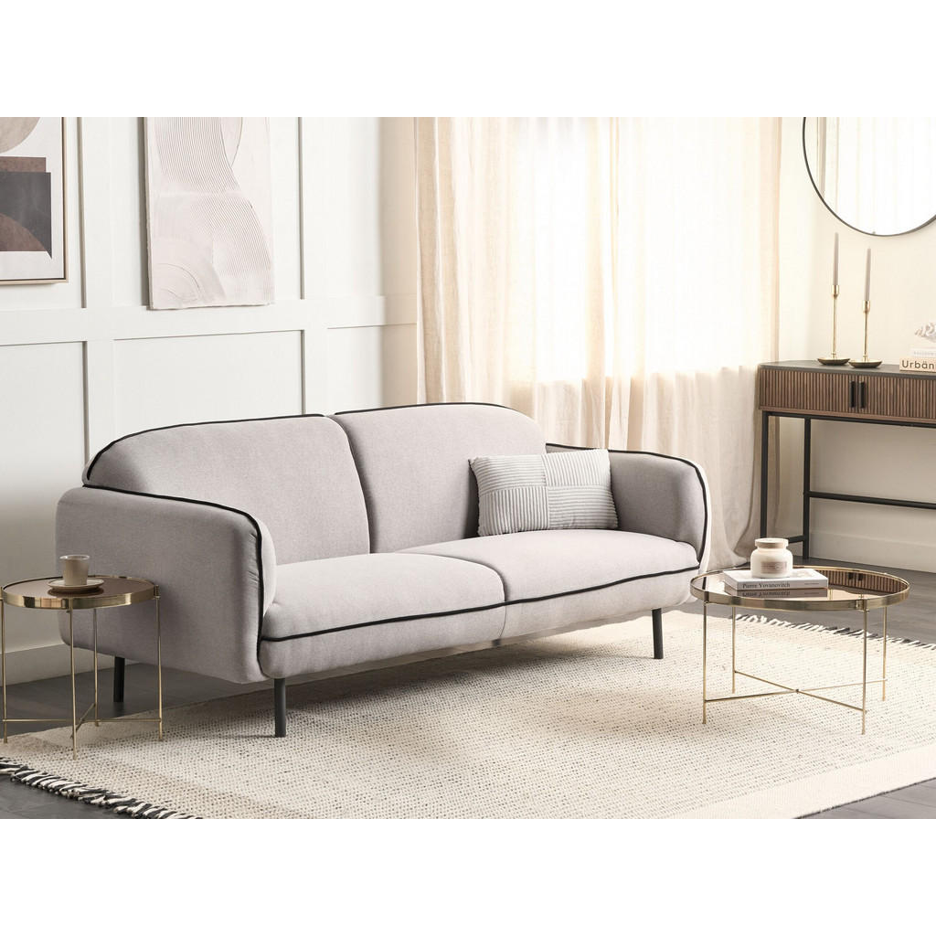 Thumbnail - Beliani 3-Sitzer-Sofa, Schwarz, Grau, Textil, 198x78x85 cm, Wohnzimmer, Sofas & Couches, Sofas, 3-Sitzer Sofas