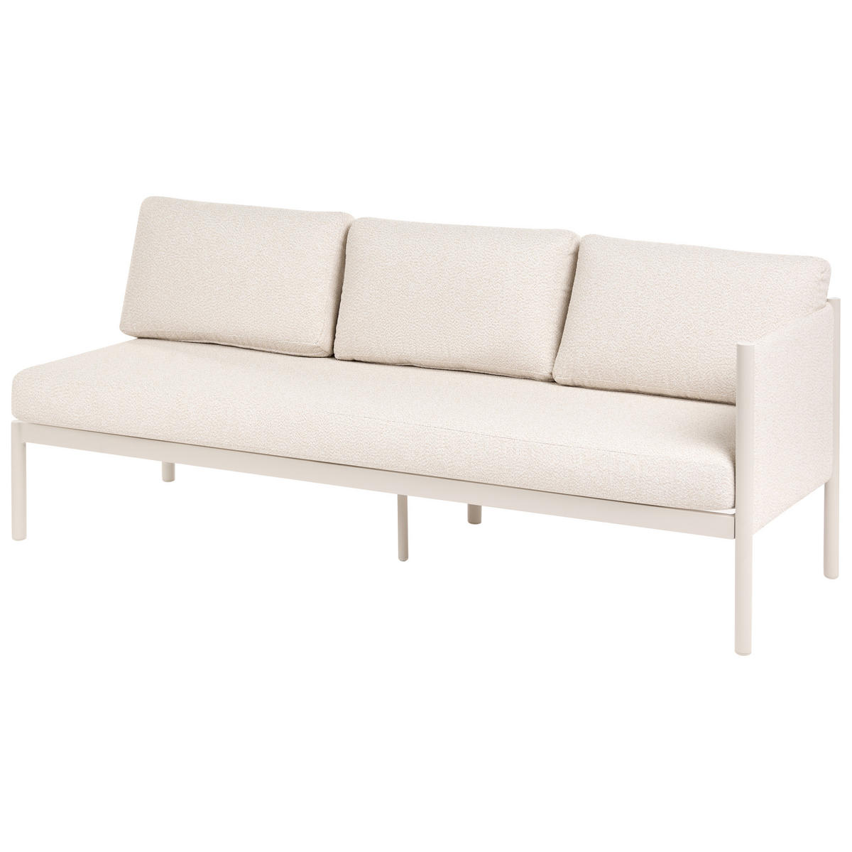 GARTEN Ecksofa mit Tisch 5-Sitzer Metall Hellbeige rechtsseitig Tonara - Beige, Metall - Beliani