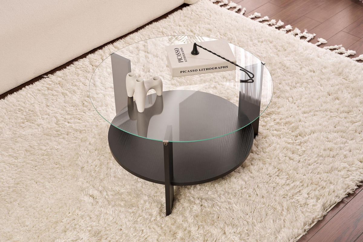 COUCHTISCH clara Schwarz - Schwarz, Holz (75/75/40cm) - Habitat Garten