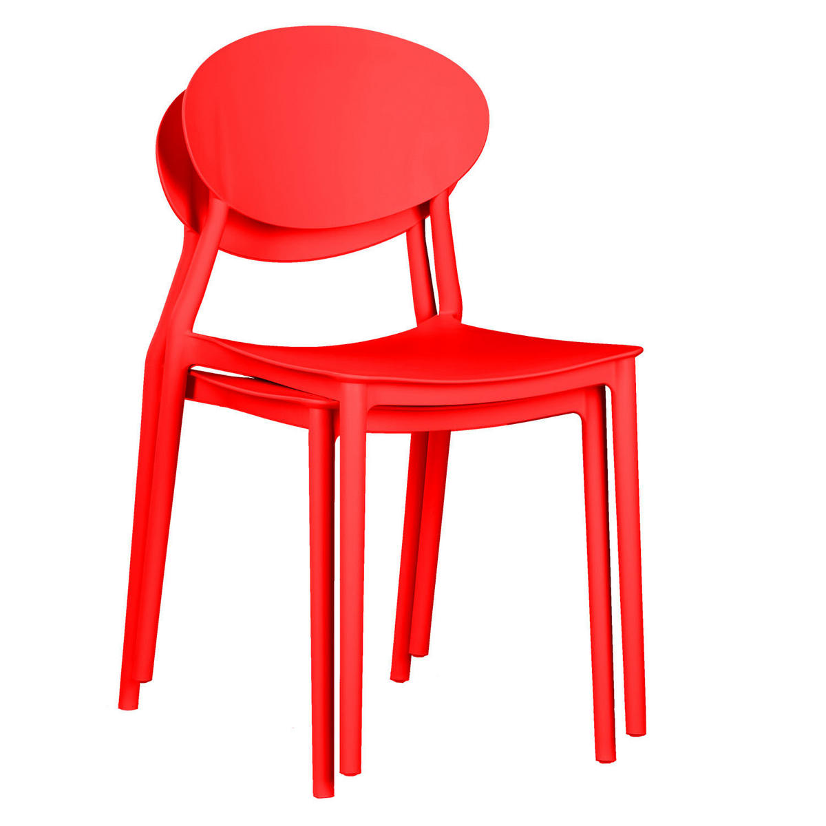 GARTENSTUHL 4er-Set Kunststoff Rot - Rot, Kunststoff (41/80/51cm) - Homestyle4u