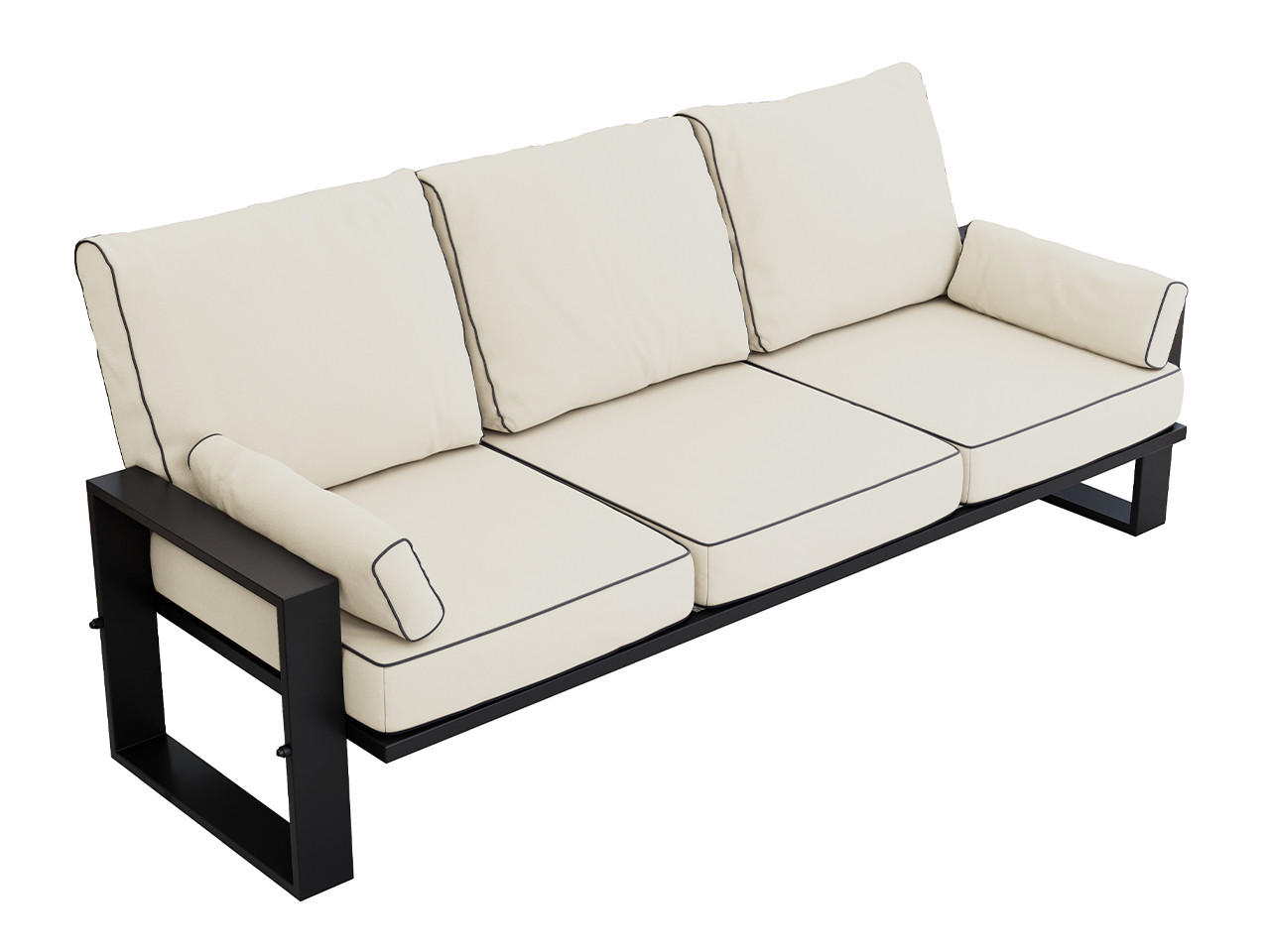 GARTENSOFA Elba 3 Sitzer - Beige - Beige, Textil (215/90/87cm) - MKS