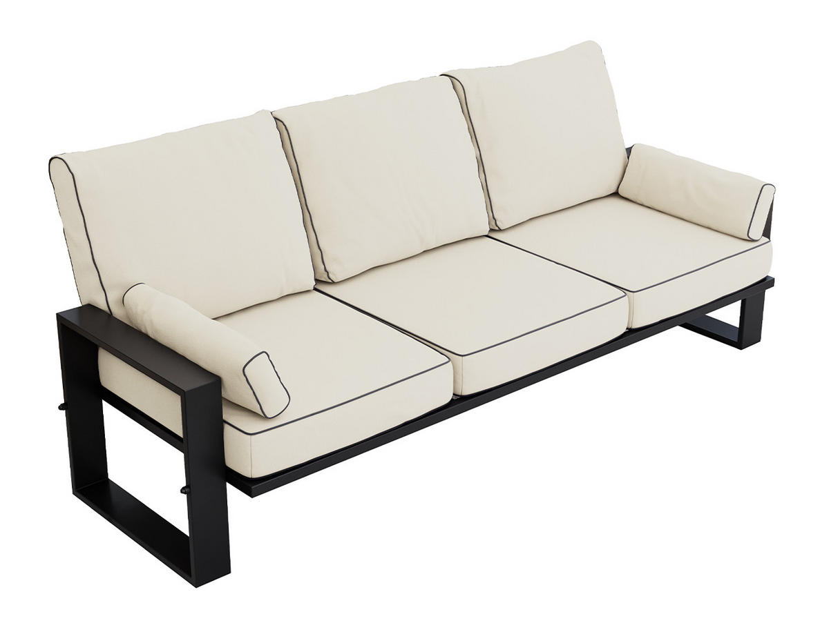 GARTENSOFA Elba 3 Sitzer - Beige - Beige, Textil (215/90/87cm) - MKS