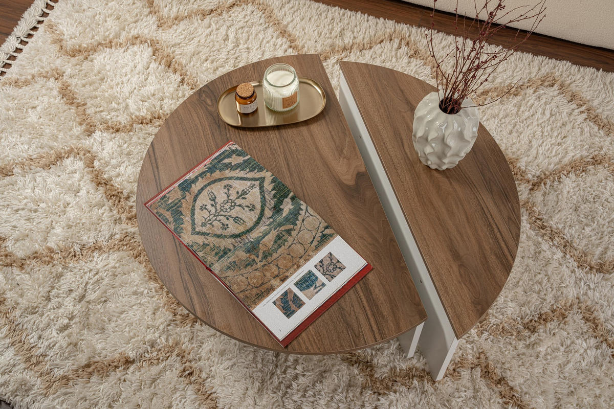 COUCHTISCH (2er-Set) orion 35/90/90 cm - Walnussfarben, Holzwerkstoff (90/90/35cm) - Calicosy