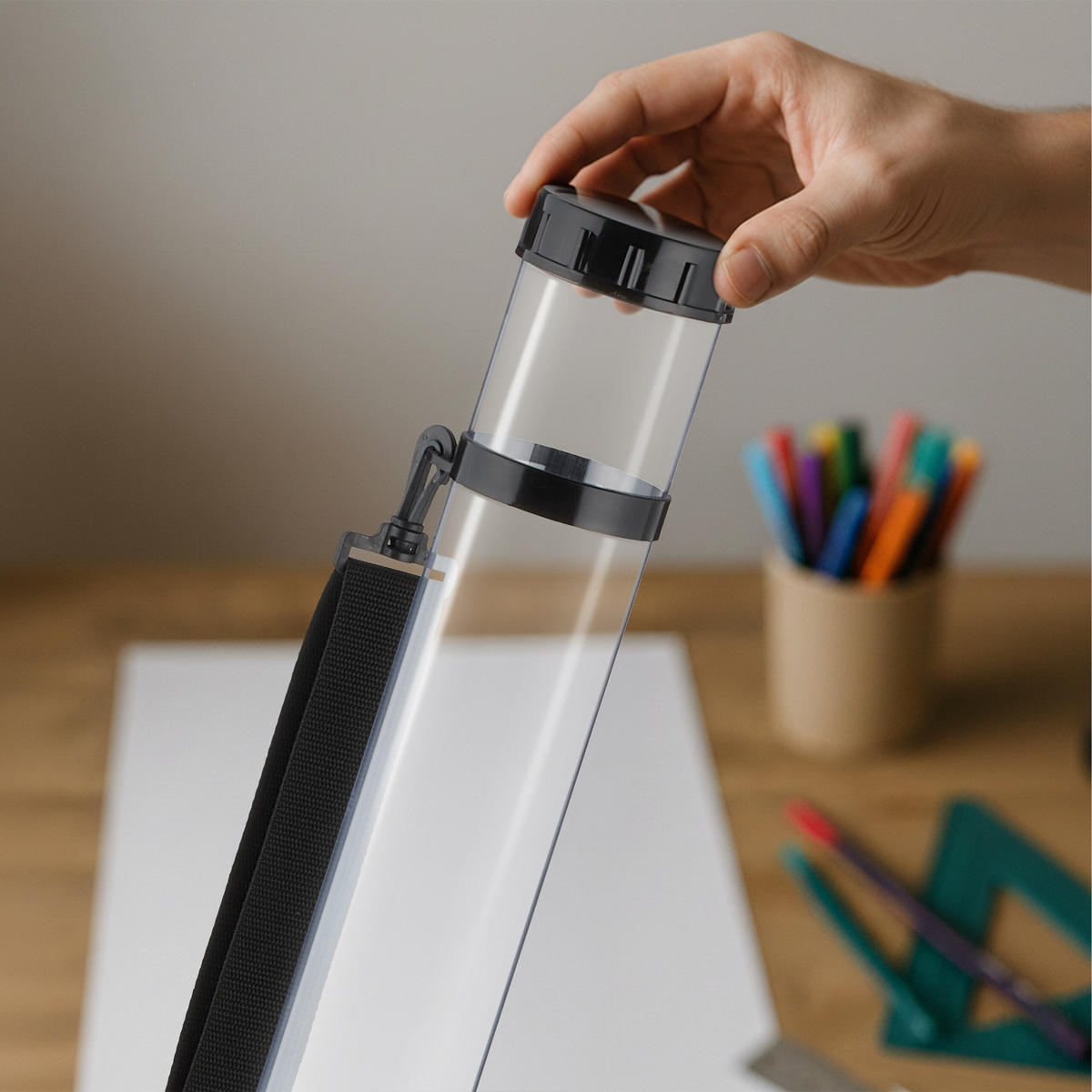 PLAGÁTOVÁ rúrka - priehľadné, plast (7.5/64/7.5cm) - Relaxdays