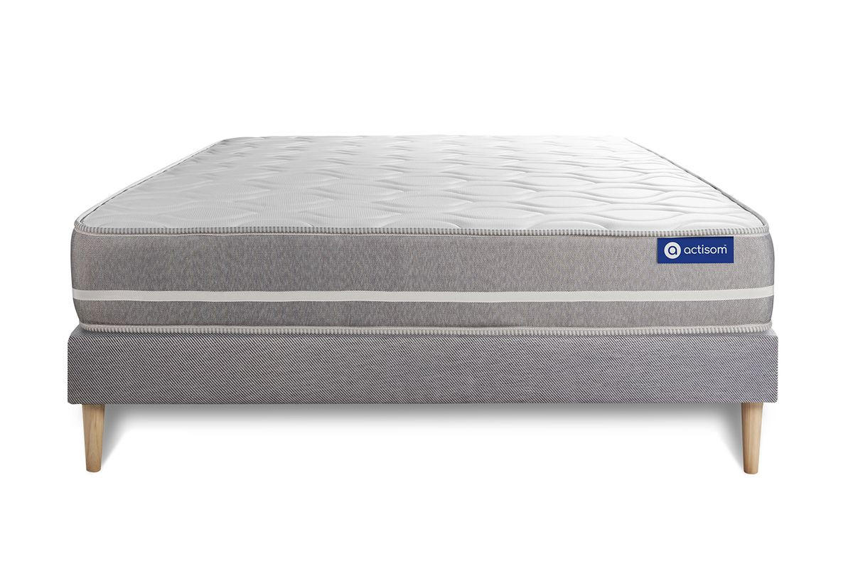 BETT Actimemo touch Memory-Schaum 180 x 220 cm h1 - Kit Bettgestell Grau - Beige/Grau, Karton/Holz (180/220cm) - ACTISOM