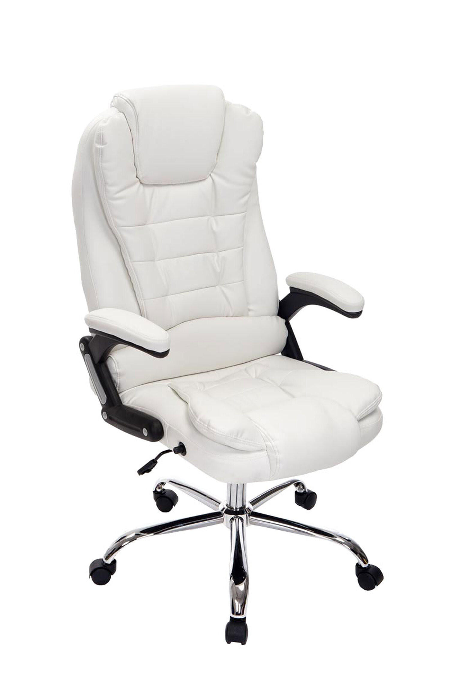 BÜROSTUHL Toronto, Kunstleder Weiß - Weiß, Textil/Metall (69/123/78cm) - TPFLiving
