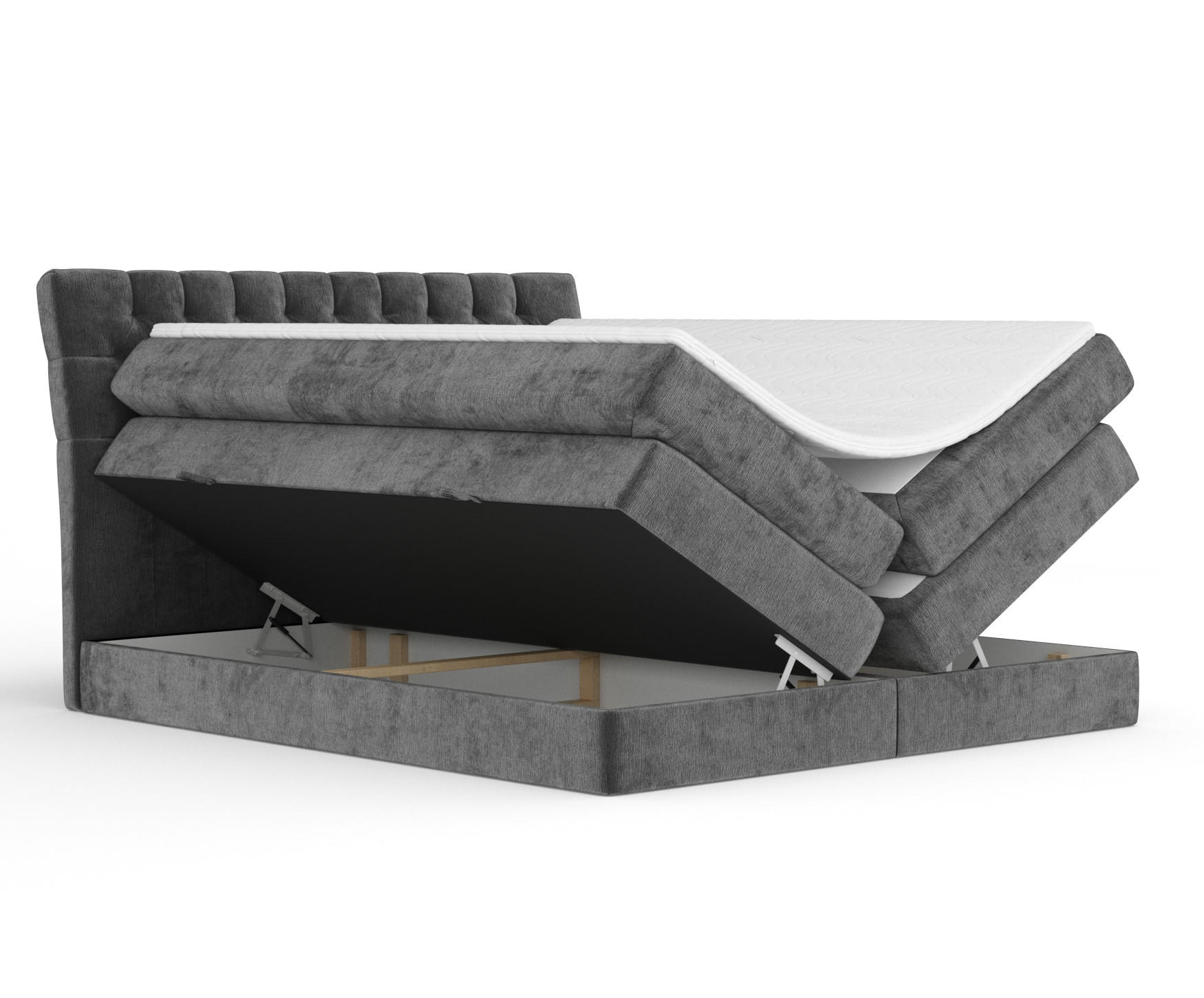 BOXSPRINGBETT Seraphine Anthrazit 160/200 cm - Anthrazit/Schwarz, Holz/Holzwerkstoff (160/200cm) - Maison de Reve