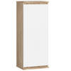 WANDSCHRANK Sonoma Eiche, Weiß 40x30x99 cm - Weiß/Sonoma Eiche, Holzwerkstoff (40/99/30cm) - Akord