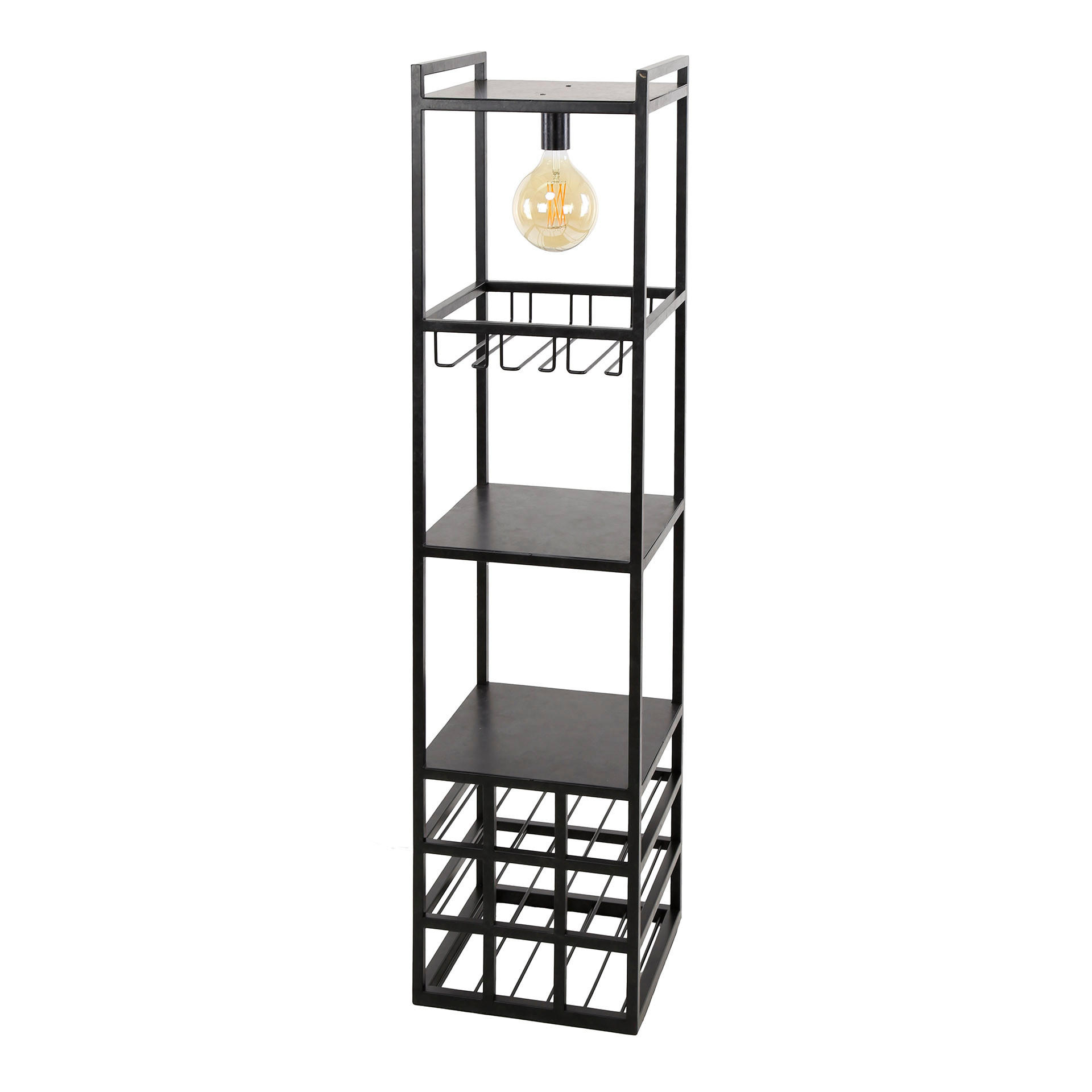 WEINREGAL Decorate Schwarz 35/33/132 cm - Schwarz, Metall (33/132/35cm) - Hoyz Collection