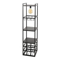 WEINREGAL Decorate Schwarz 35/33/132 cm - Schwarz, Metall (33/132/35cm) - Hoyz Collection