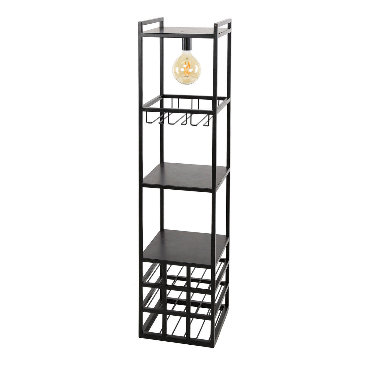 WEINREGAL Decorate Schwarz 35/33/132 cm - Schwarz, Metall (33/132/35cm) - Hoyz Collection