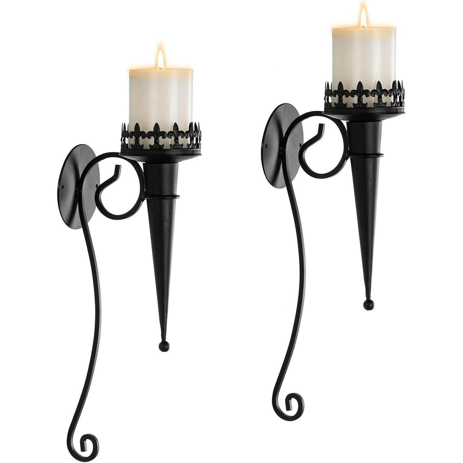KERZENHALTER 2-teiliges Set 43 cm Schwarz - Schwarz, Metall (9.2/43/9.2cm)