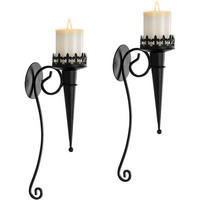 KERZENHALTER 2-teiliges Set 43 cm Schwarz - Schwarz, Metall (9.2/43/9.2cm)