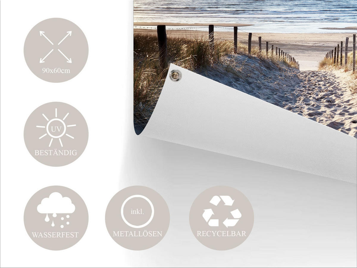 GARTEN-POSTER 90x60 cm Gartendeko: Strand - Beige, Kunststoff (90/60/2cm) - artissimo