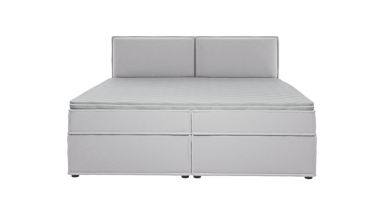 BOXBETT Eclipse 200/200 cm Silber Luxusmicrofaser - Silberfarben/Schwarz, Holz/Kunststoff (200/200cm) - S-Style Möbel