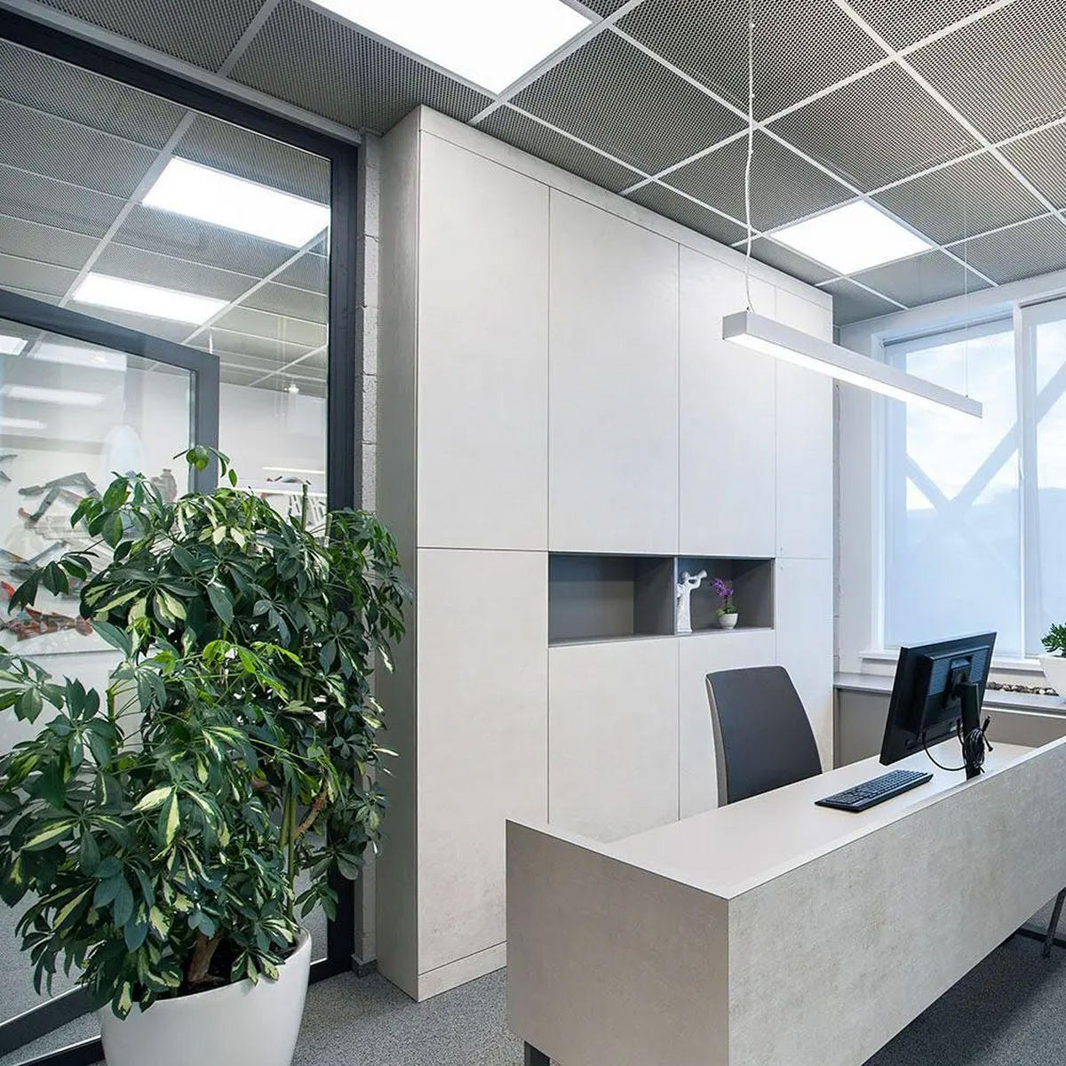LED DECKENLEUCHTE Einbau Weiß - Weiß, Metall (59.5/59.5/3.3cm)