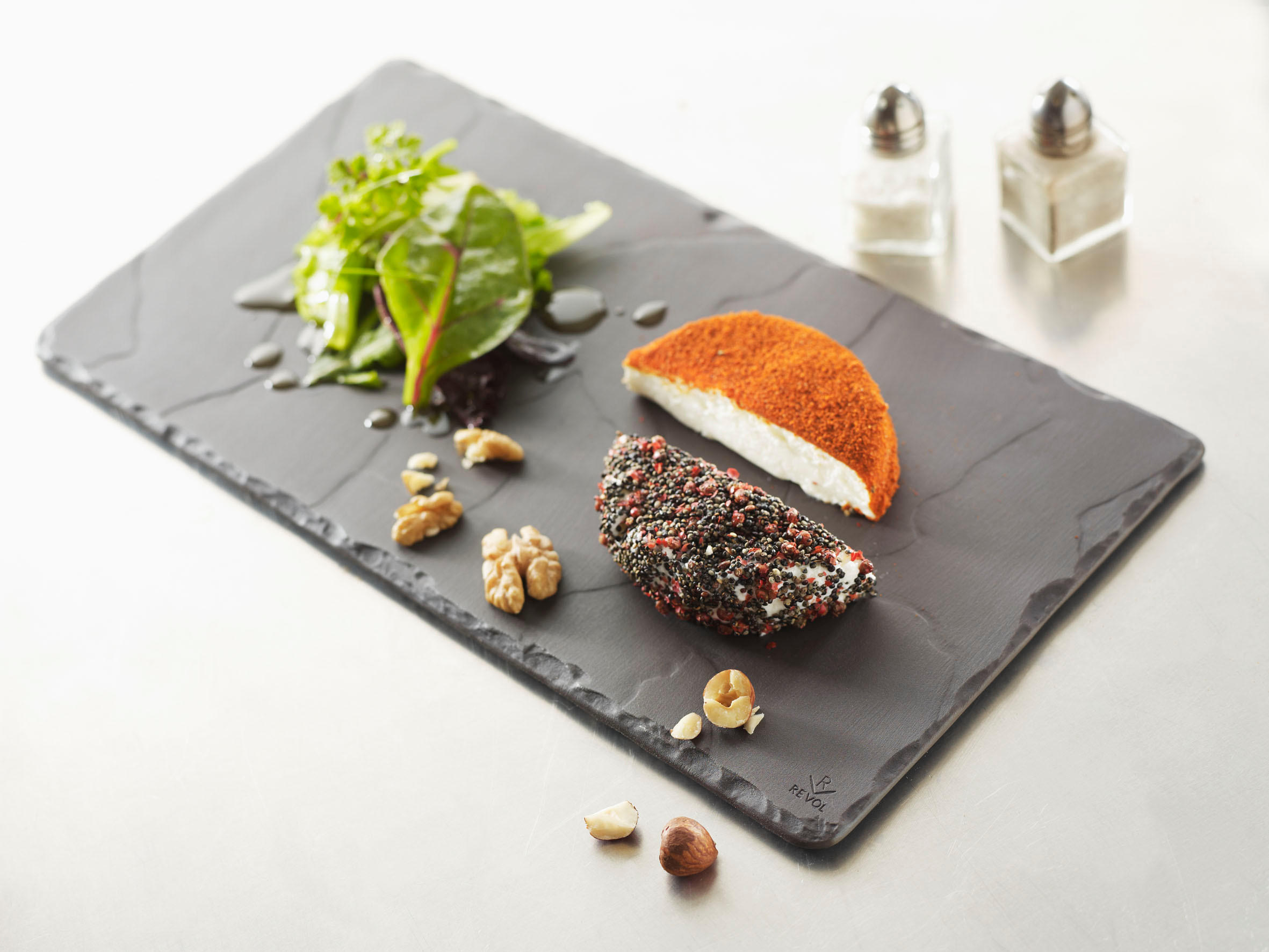 SERVIERPLATTE universal 30 x 16 cm rechteeckig schmal Matt schiefer - Schieferfarben, Keramik (16/0.7/30cm) - Revol Porcelaine France