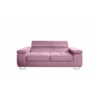 2-SITZER-SOFA WILD mit Verstellbare Kopfstützen Velours Rosa - Chromfarben/Pink, Holz/Textil (209/89/102cm) - Muffo