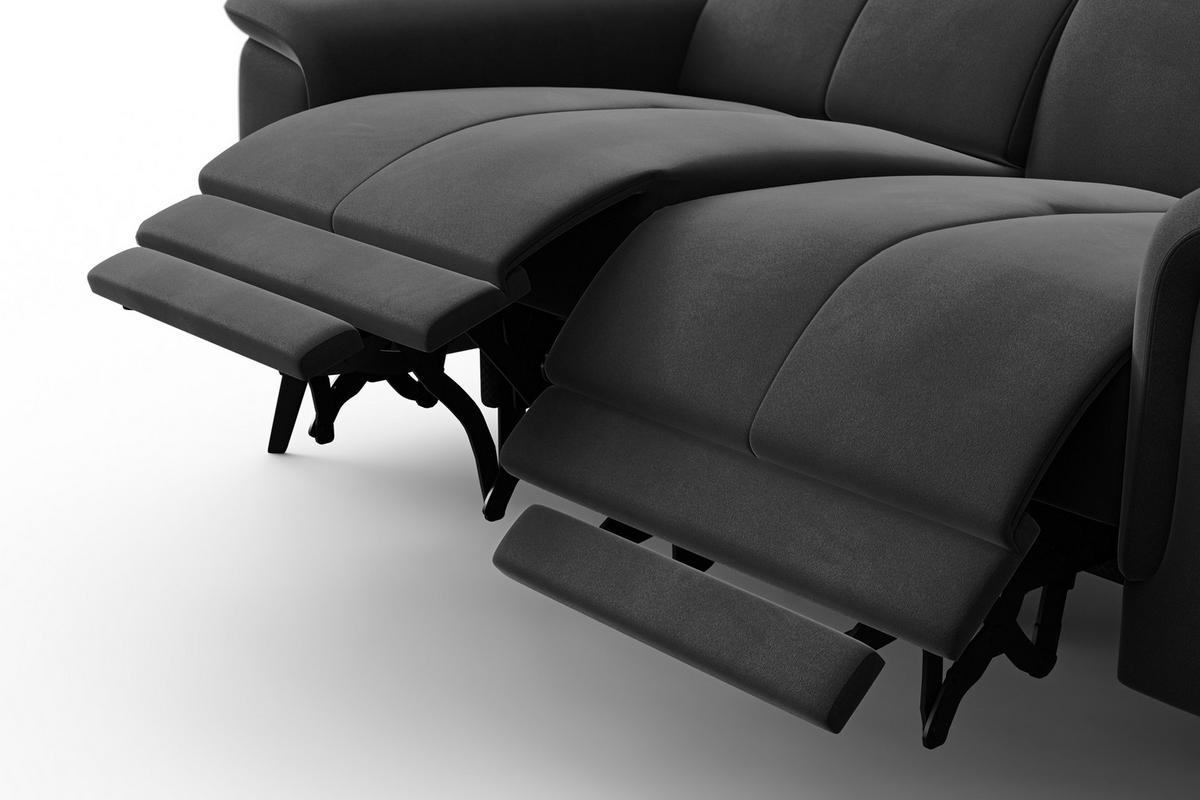 SOFA RELAX FIERO 2-Sitzer, Schwarzer Veloursstoff - Schwarz, Holz/Textil (170/82/103cm) - Courtois Laville