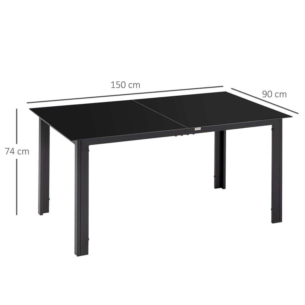 GARTENTISCH,SCHWARZ,1 Stück - Schwarz, Naturmaterialien (150/90/74cm) - GiPP