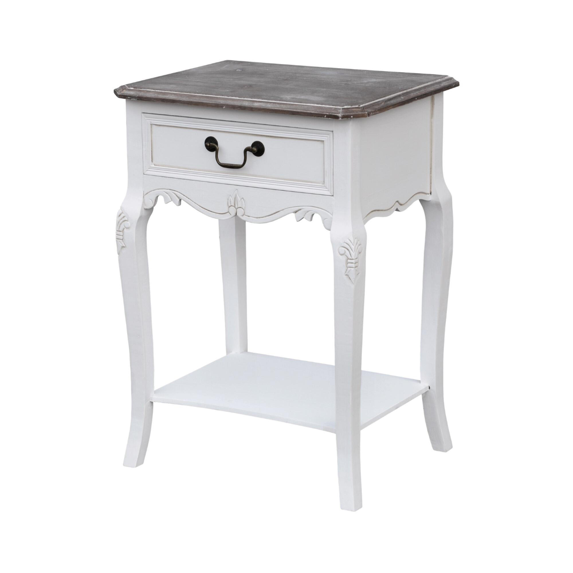 NACHTTISCH RIMINI WHITE Weiß 47x36x70 cm - Weiß, Holz (47/70/36cm) - FURNLUX