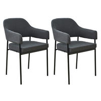 ESSZIMMERSTÜHLE SCARLETT (2er Set) - Schwarz/Grau, Textil/Metall (51/85/53cm) - SVITA