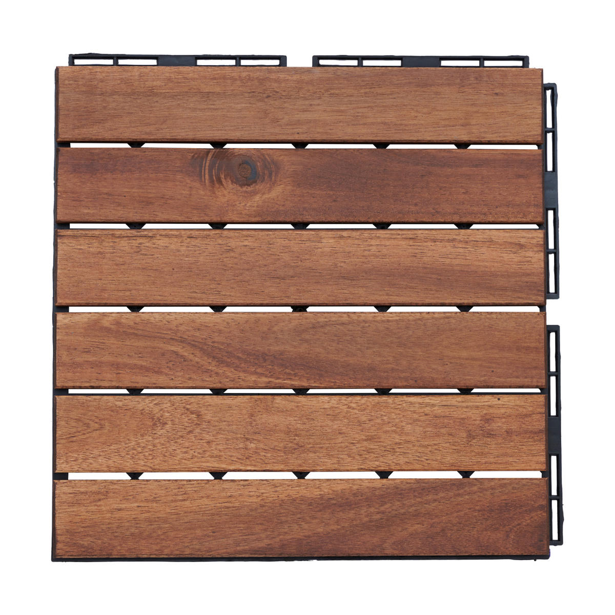 KLICKFLIESEN-SET 10 TLG. Alliste - Braun, Holz (30/30/1.9cm) - casa.pro