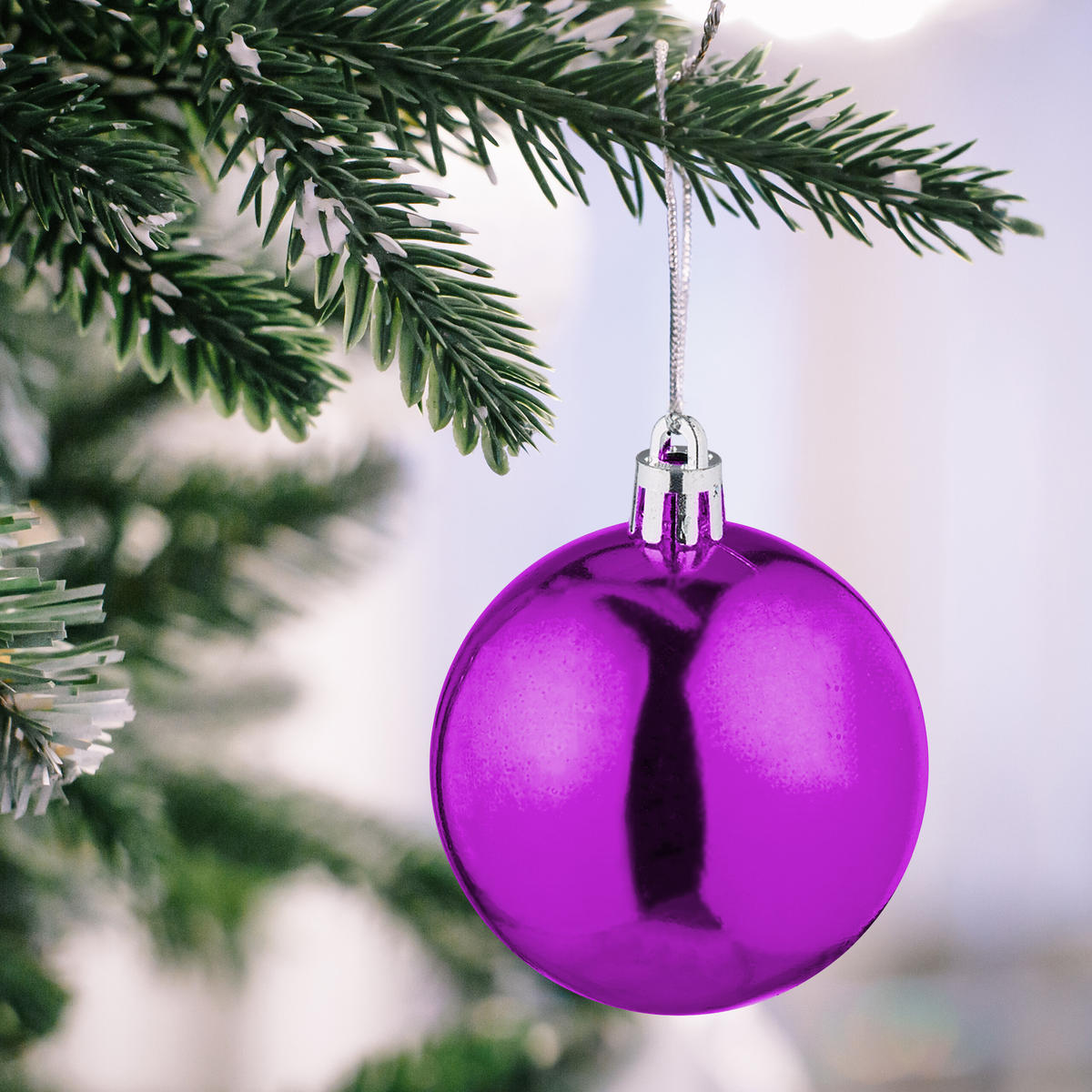 100XWEIHNACHTSKUGELN - Pink, Kunststoff (6/7/6cm) - Relaxdays