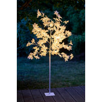LED-BAUM mit 120 weißen Blüten und warmweißen LEDs, 150m hoch mit integriertem Timer und 5m Netzkabel, inkl. Heringe - Weiß, Kunststoff (60/60/150cm) - Northpoint