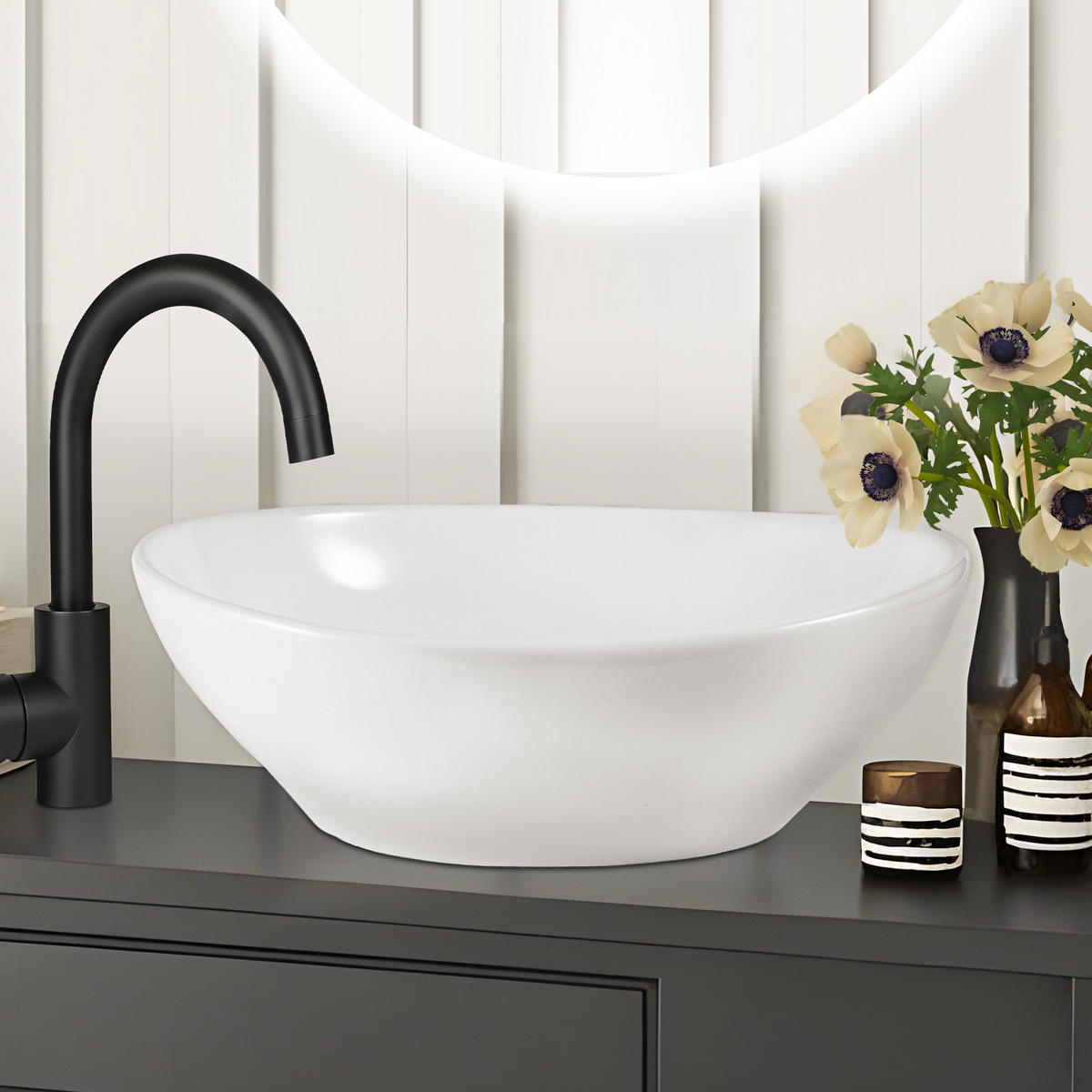 WASCHBECKEN Weiß 37/13.5/48 - Weiß, Keramik (37/13.5/48cm) - ZMH