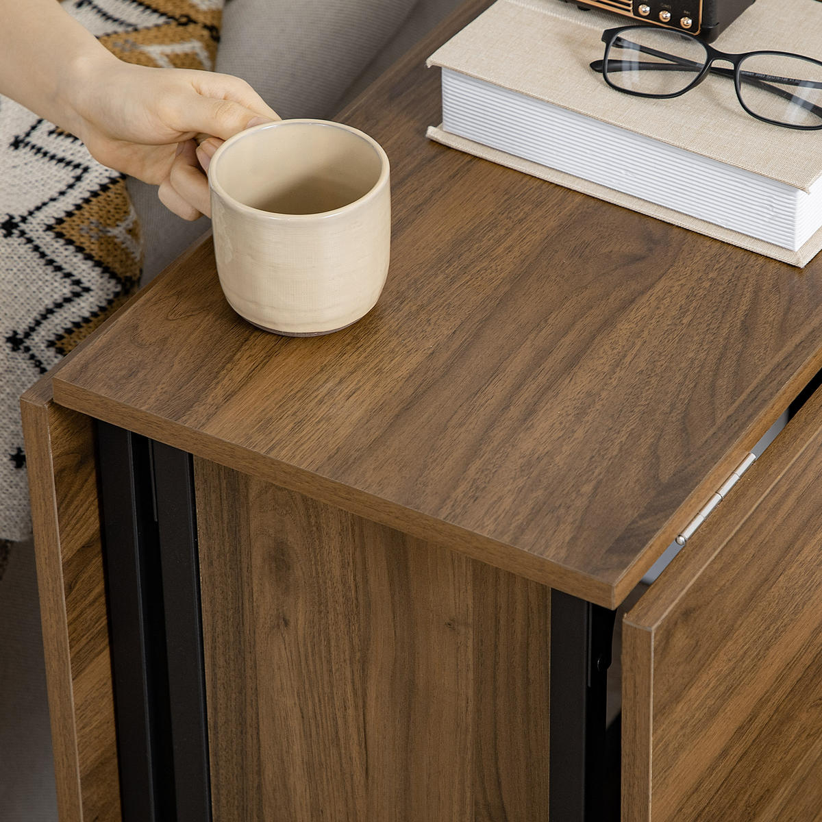 KLAPPTISCH 130/80/74 cm mit Rollen für 6 Personen DE-39895 Hellbraun - Braun, Holzwerkstoff (80/130/74cm) - ComfortXL