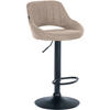 BARHOCKER Stoff Taupe - Taupe/Schwarz, Textil/Metall (46.5/85/48cm) - CLP